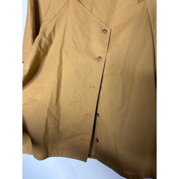 NA NIN Women's Linen Blend Relaxed Thelma Top V-neck Button Up Shirt Size‎ S/M - Picture 5 of 6